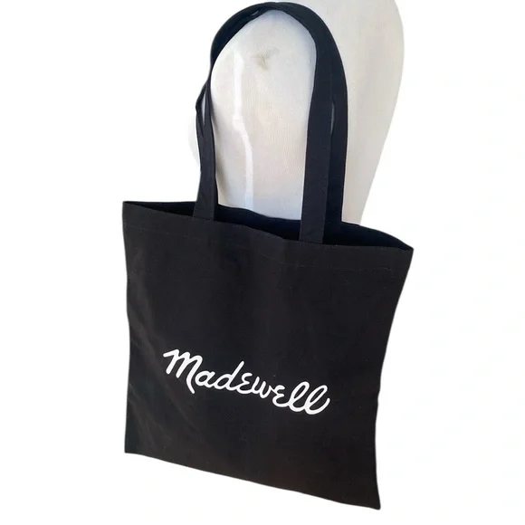 2 MadeWell Bien Fait black & white canvas tote bags - Picture 3 of 9